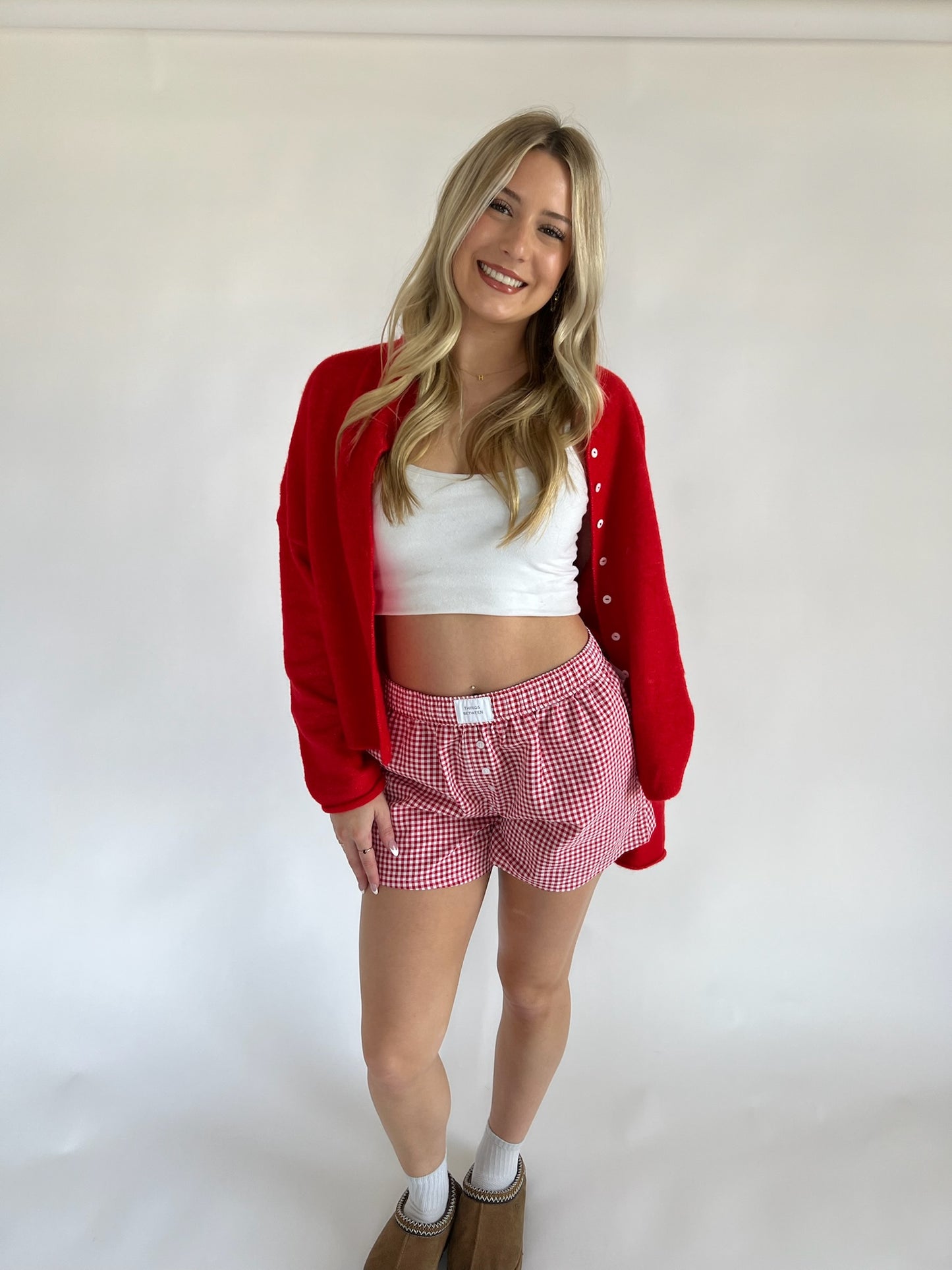 rosie cardigan - red