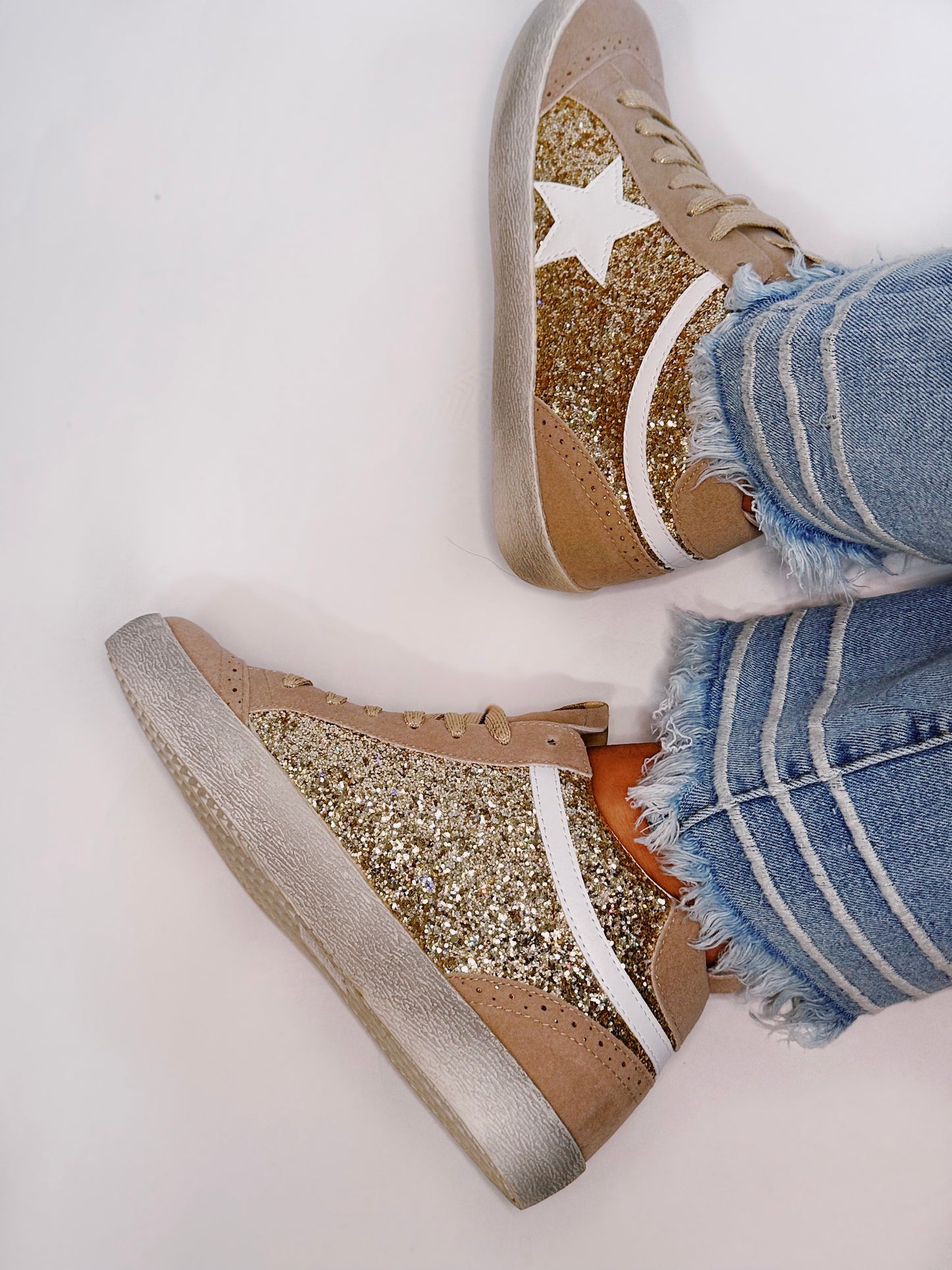 golden sneakers