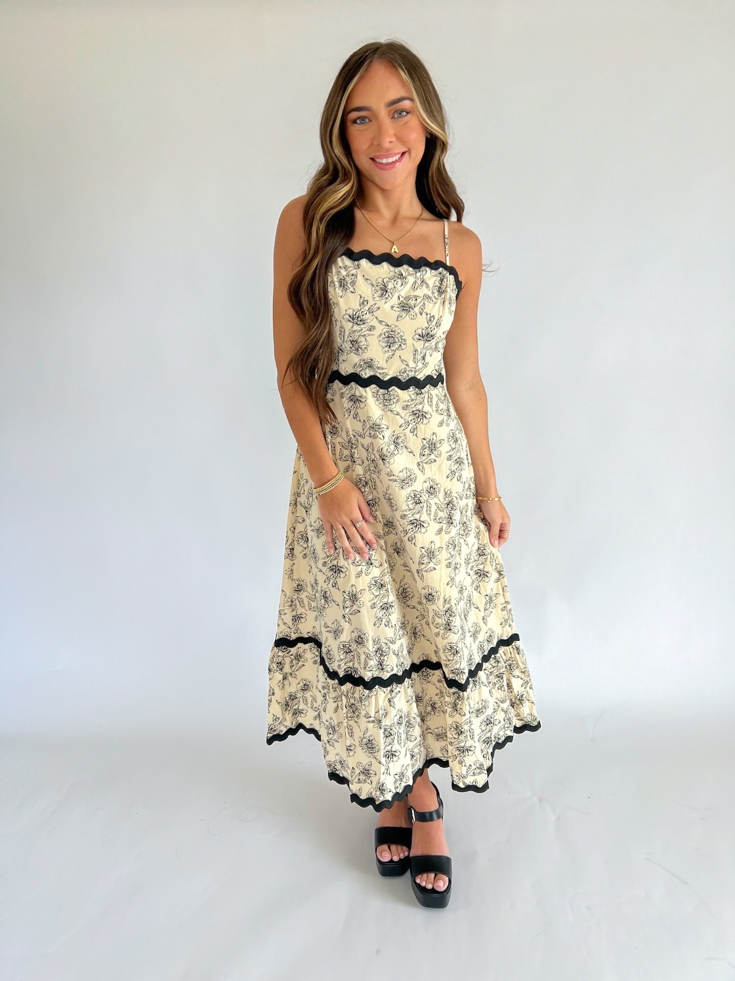 mariah floral midi dress