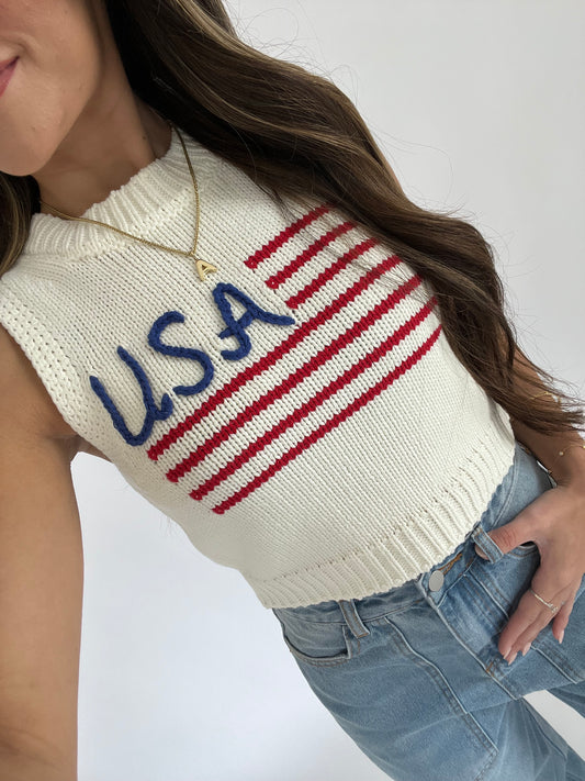 USA knit top