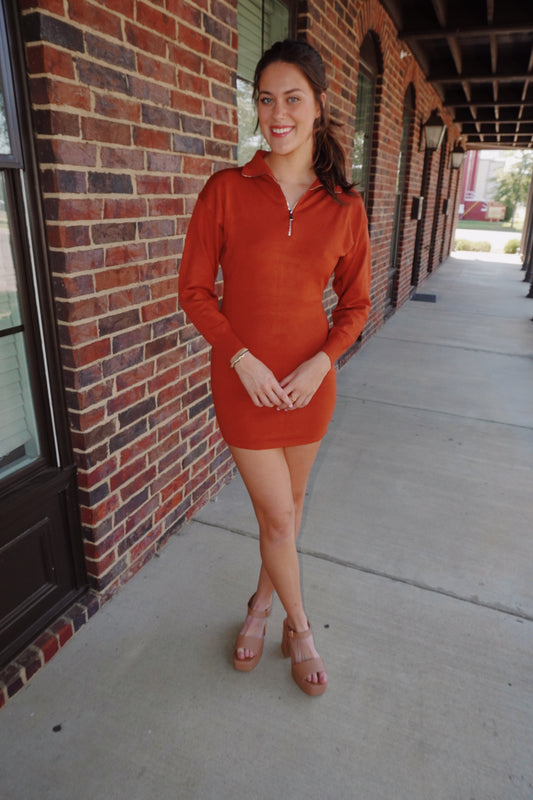 pumpkin spice mini dress