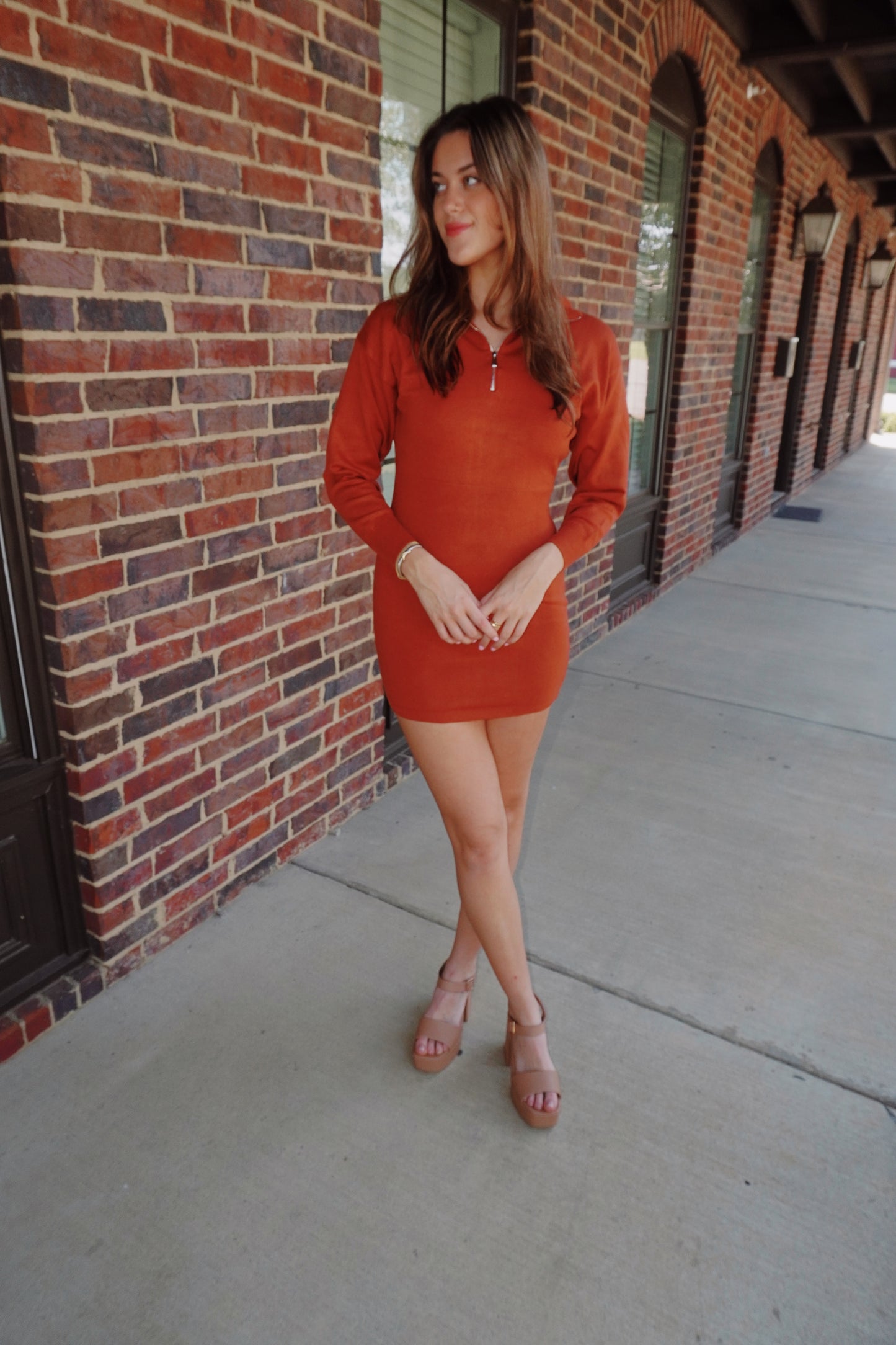 pumpkin spice mini dress