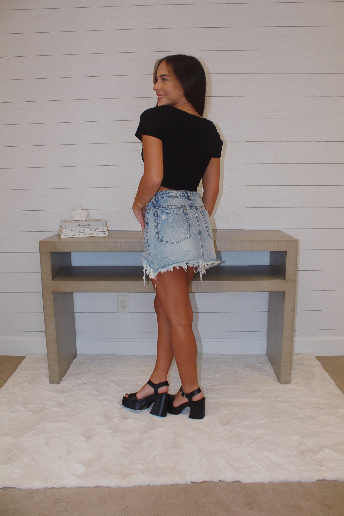 distressed lowrise skirt