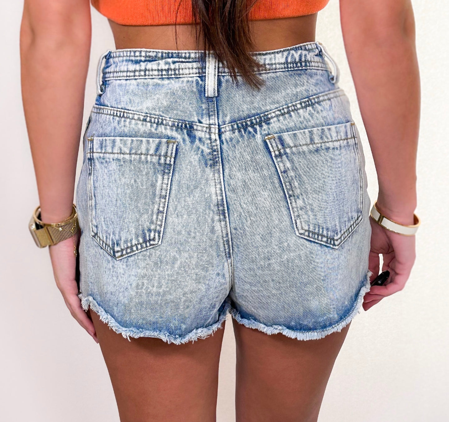 denim skort