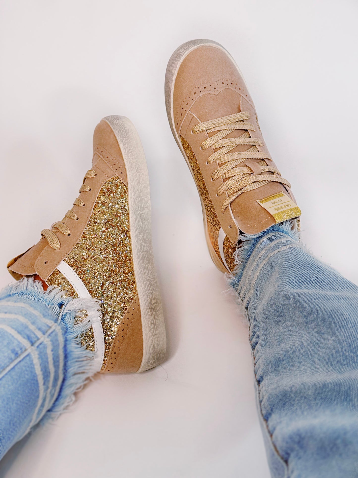 golden sneakers